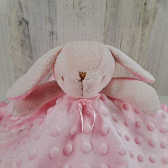 Pro Goleem Pink Bunny Rabbit Lovey Baby Security Blanket Satin 16"x16" Soother - Picture 7 of 13